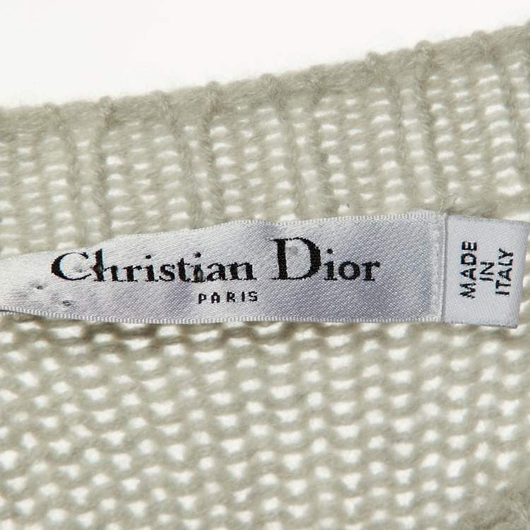Pre Owned Dior Grey Cashmere J'adior8 Cropped Pullover S
