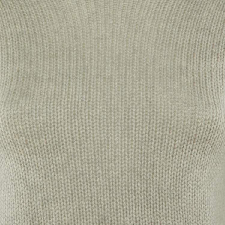Pre Owned Dior Grey Cashmere J'adior8 Cropped Pullover S
