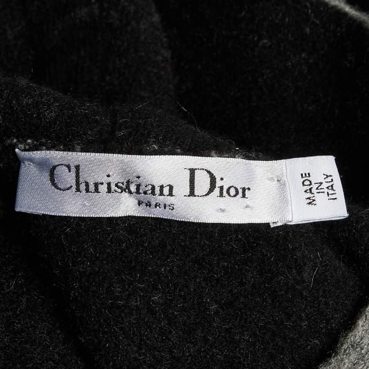 Pre Owned Dior Grey J'Adior 8 Cashmere Hooded Jumper M