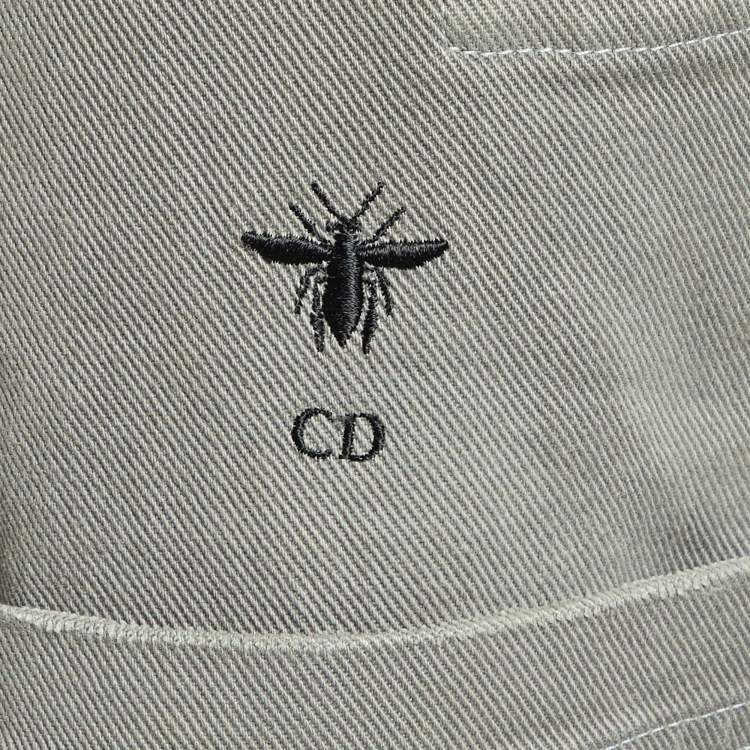 Pre Owned Dior Grey Denim Logo Embroidered Button Front Jacket M