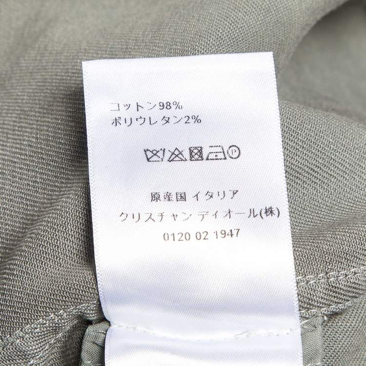 Pre Owned Dior Grey Denim Logo Embroidered Button Front Jacket M