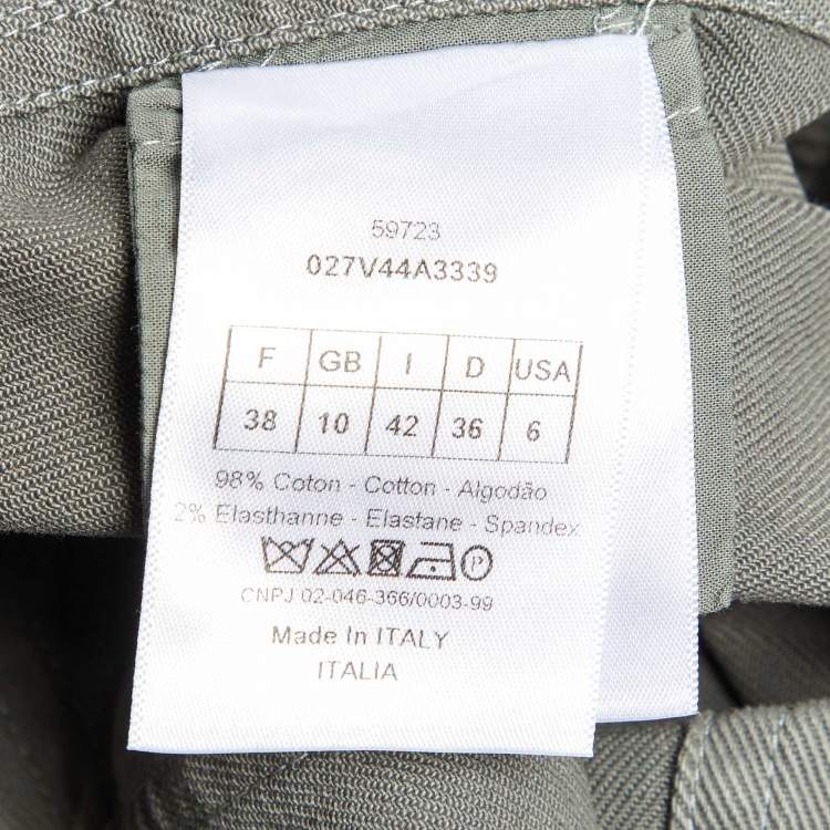 Pre Owned Dior Grey Denim Logo Embroidered Button Front Jacket M