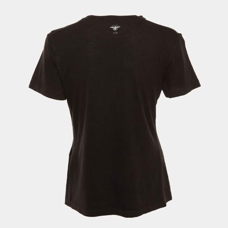 Pre Owned Dior Black Dior Addict Cotton & Linen Crew Neck T-Shirt S