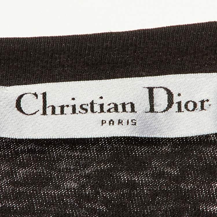 Pre Owned Dior Black Dior Addict Cotton & Linen Crew Neck T-Shirt S