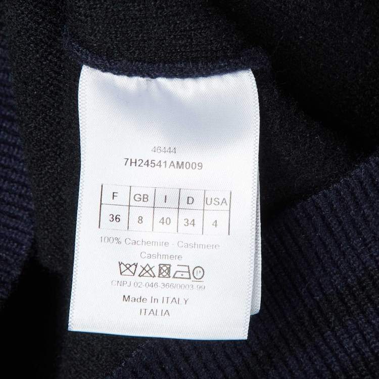 Pre Owned Dior Navy Blue J'Adior 8 Cashmere Hooded Jumper S