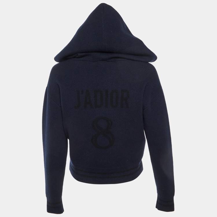 Pre Owned Dior Navy Blue J'Adior 8 Cashmere Hooded Jumper S
