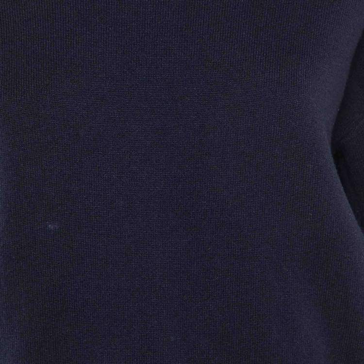 Pre Owned Dior Navy Blue J'Adior 8 Cashmere Hooded Jumper S