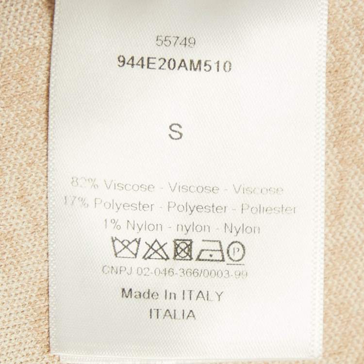 Pre Owned Dior Beige Toile de Jouy Knit Dioriviera One-Piece Swimsuit S