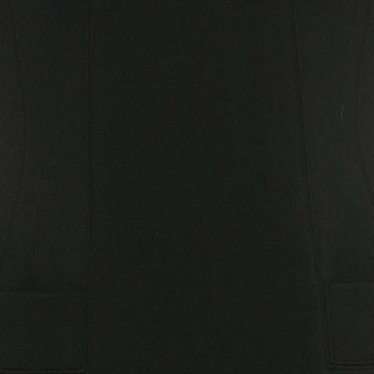 Pre Owned Christian Dior Vintage Black Stretch Knit Midi Dress M