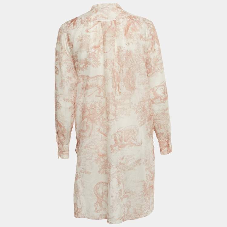 Pre Owned Christian Dior Pink Toile de Jouy Voile Tunic S