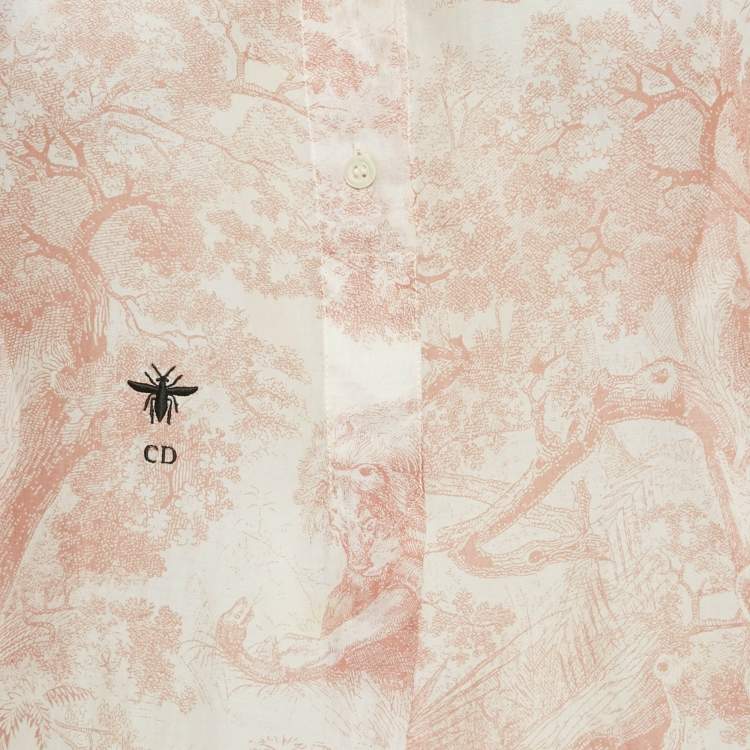 Pre Owned Christian Dior Pink Toile de Jouy Voile Tunic S