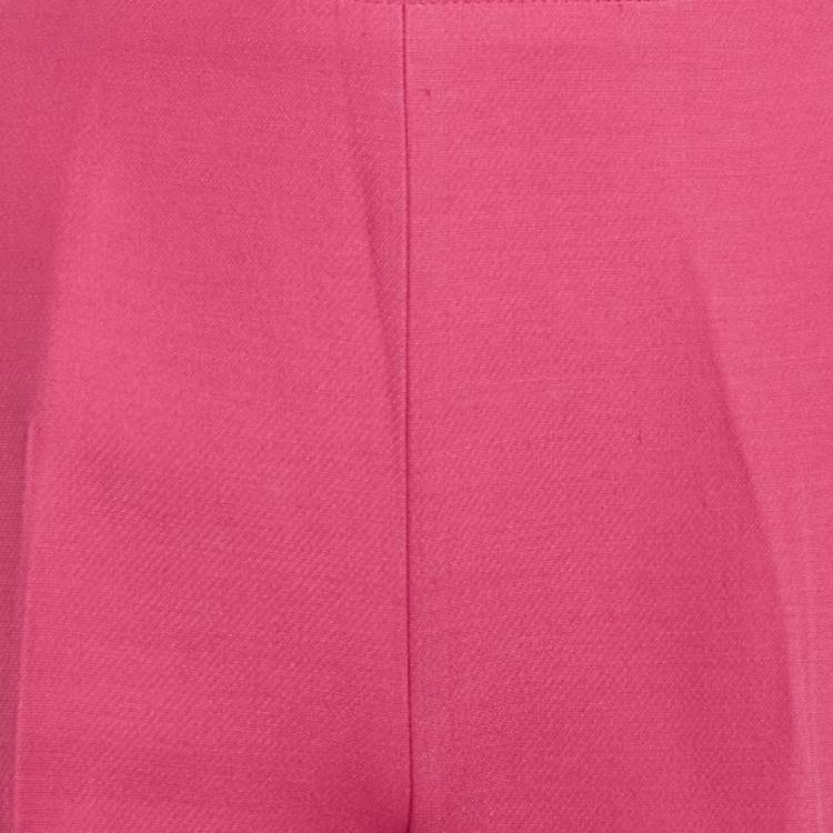 Pre Owned Dior Fuchsia Pink Wool Blend Straight Leg Trousers M 