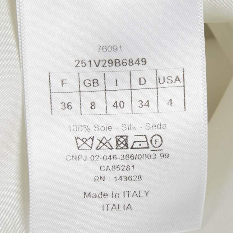 Pre Owned Christian Dior White Dior Jardin D'Hiver Print Silk Shirt S