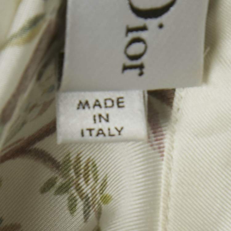 Pre Owned Christian Dior White Dior Jardin D'Hiver Print Silk Shirt S