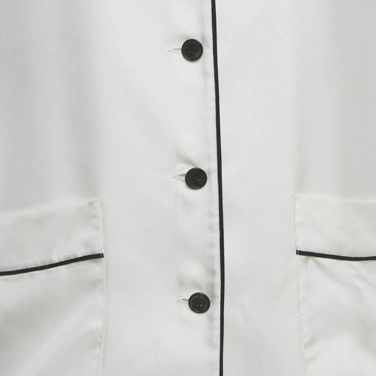 Pre Owned Christian Dior White Dior Jardin D'Hiver Print Silk Shirt S