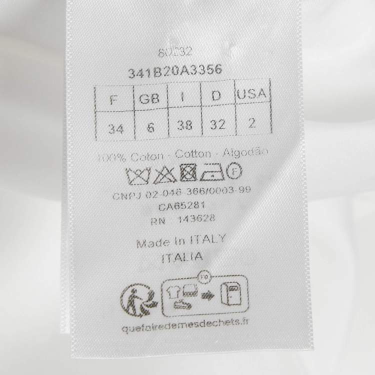 Pre Owned Dior White CD Embroidered Cotton Poplin Shirt S 