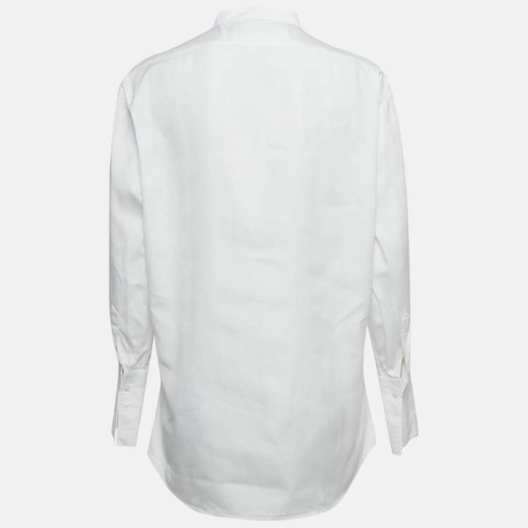 Pre Owned Dior White CD Embroidered Cotton Poplin Shirt S 