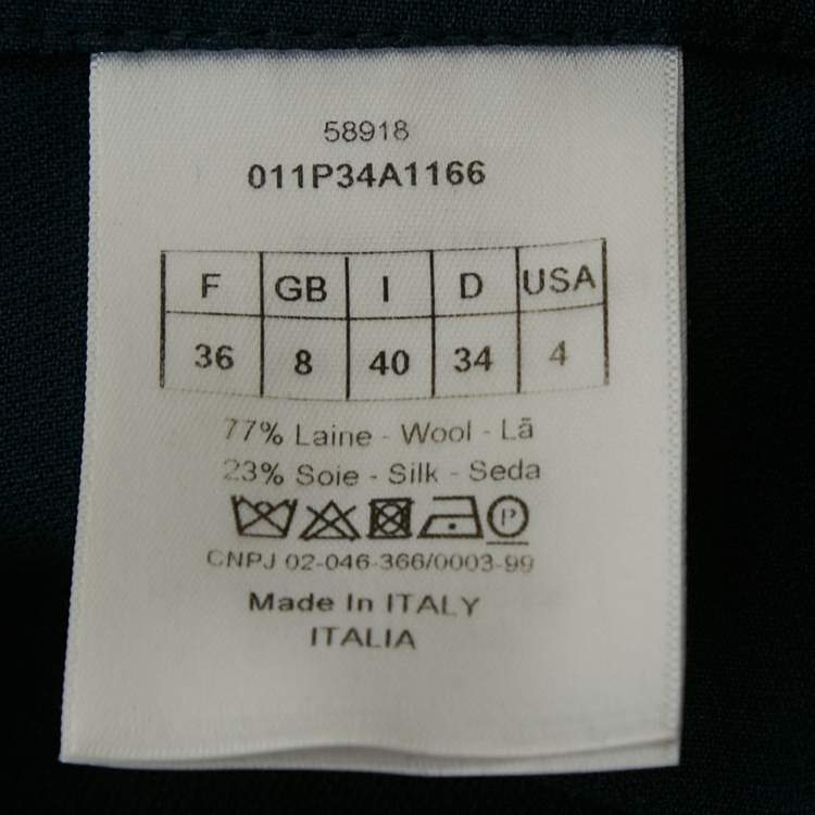 Pre Owned Christian Dior Navy Blue Wool & Silk Shorts S