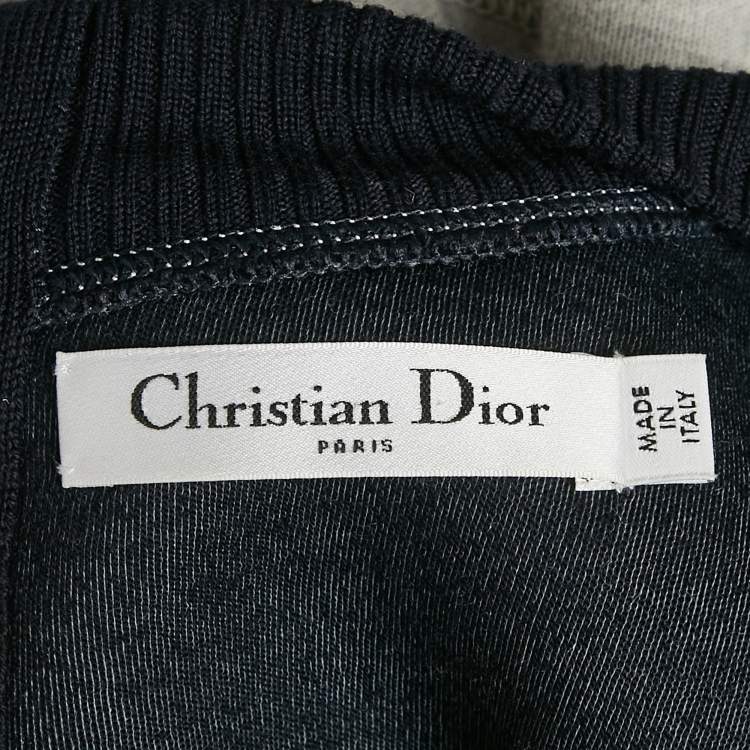 Pre Owned Dior Grey Wool Flared Sleeveless Dress M