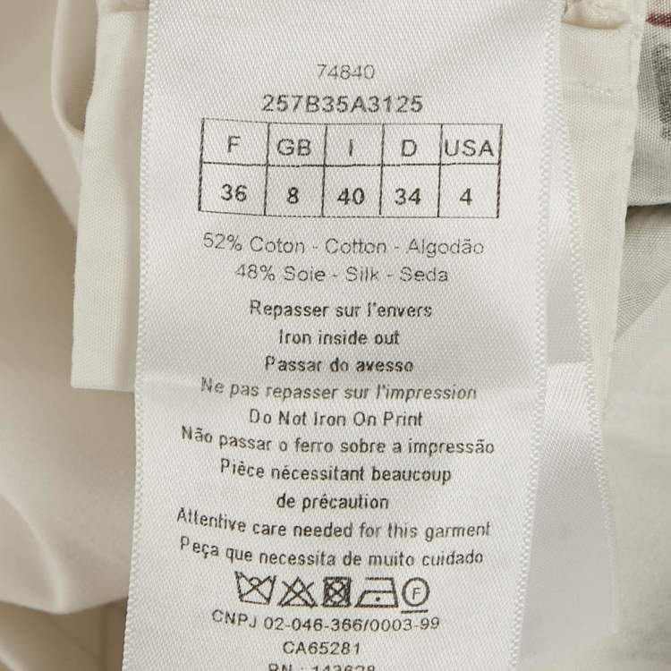 Pre Owned Christian Dior Off White Dior Jardin D'Hiver Print Cotton Silk Shirt S