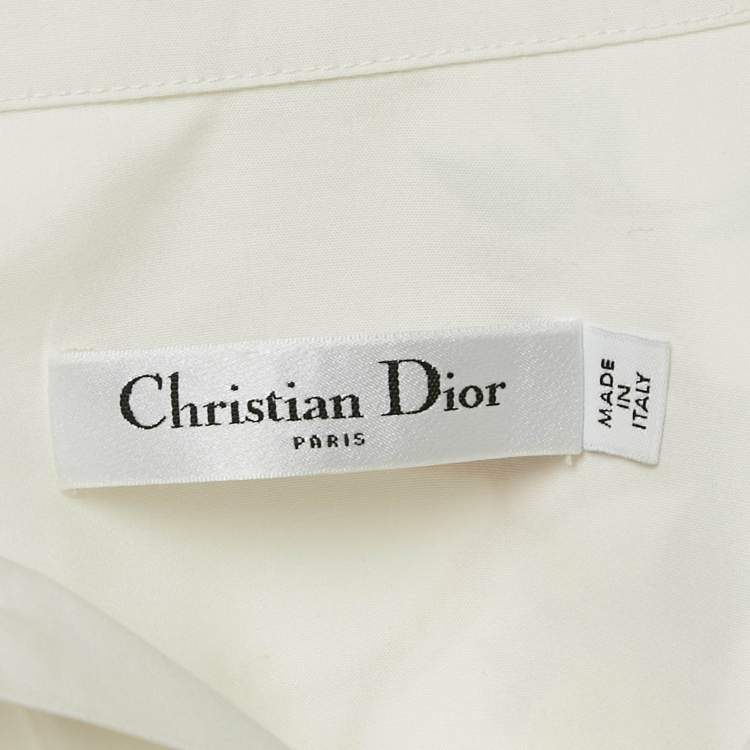 Pre Owned Christian Dior Off White Dior Jardin D'Hiver Print Cotton Silk Shirt S