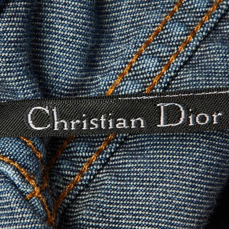 Pre Owned Dior Blue Denim Wide Leg Jeans M/Waist 31"