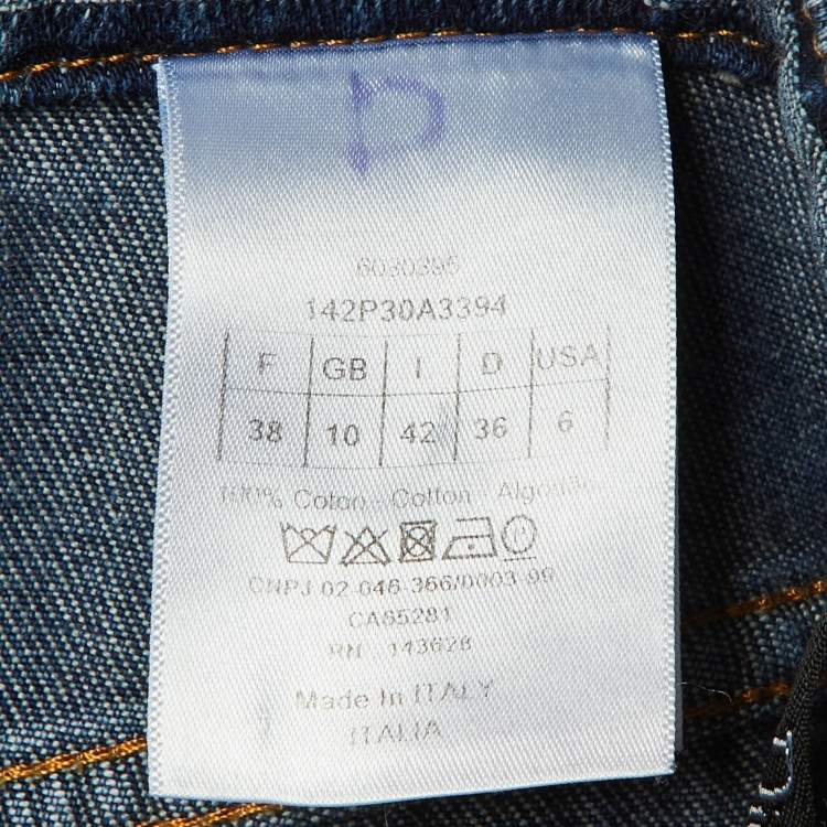 Pre Owned Dior Blue Denim Wide Leg Jeans M/Waist 31"