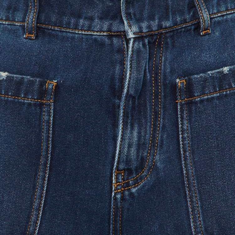 Pre Owned Dior Blue Denim Wide Leg Jeans M/Waist 31"