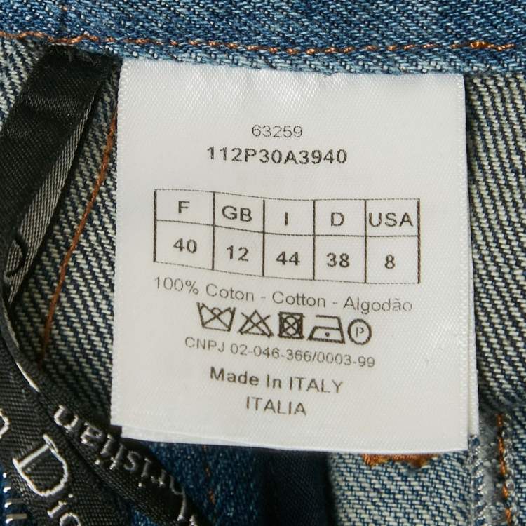 Pre Owned Dior Blue Denim Jacket and Pants Set M