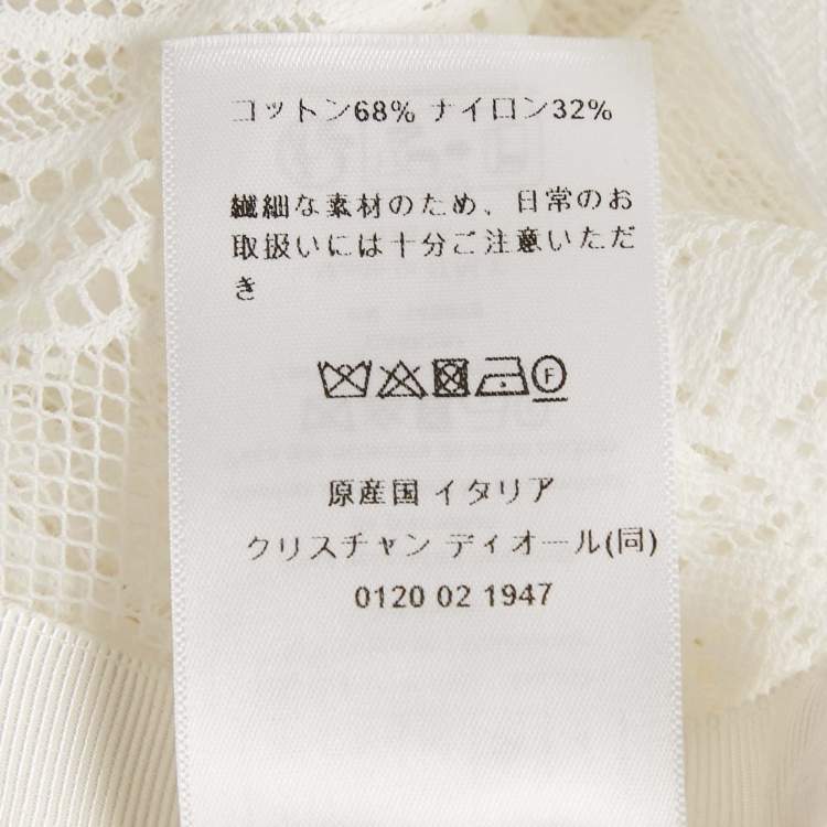 Pre Owned Dior White Lace Midi Skirt S