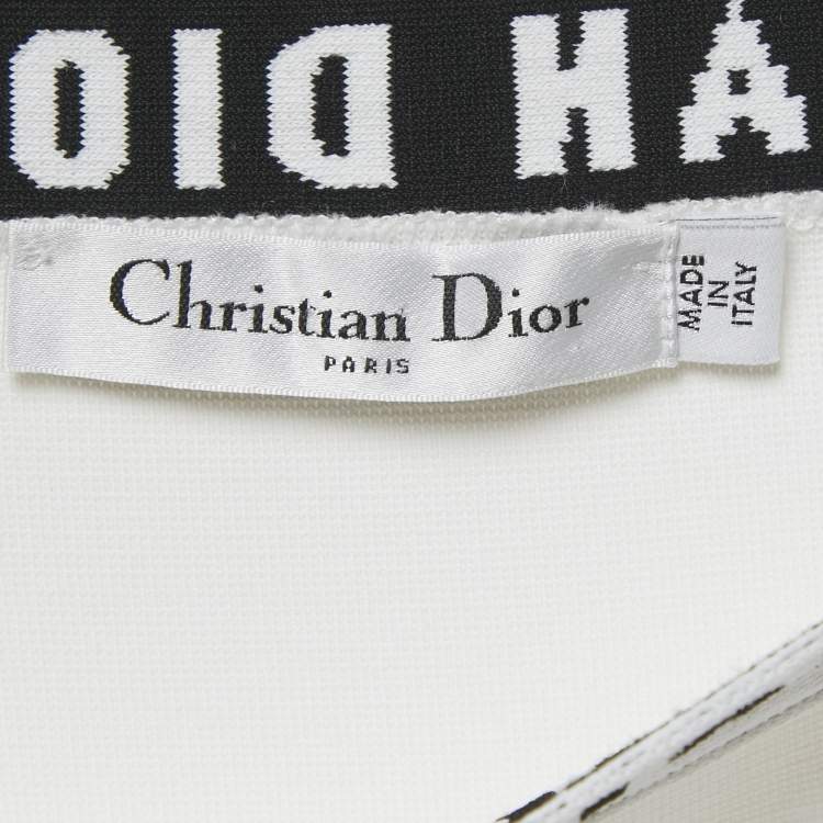 Pre Owned Christian Dior White Jersey Logo Waist Band J'adior Brief Shorts S 