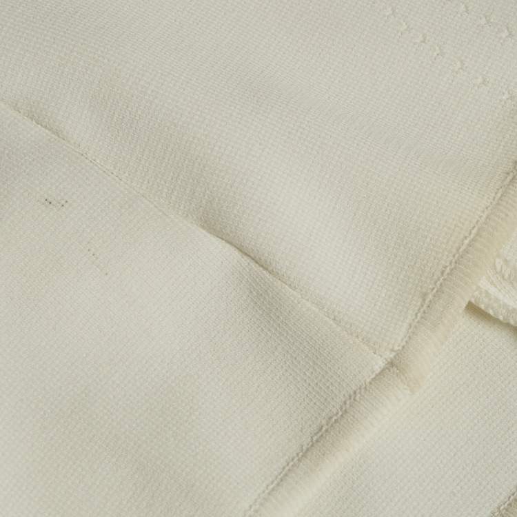 Pre Owned Dior White Jersey Logo Band Bralette Top L