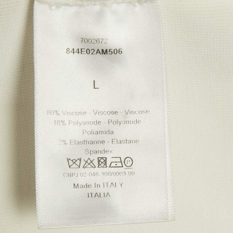 Pre Owned Dior White Jersey Logo Band Bralette Top L