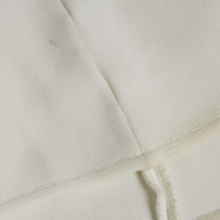 Pre Owned Dior White Jersey Logo Band Bralette Top L