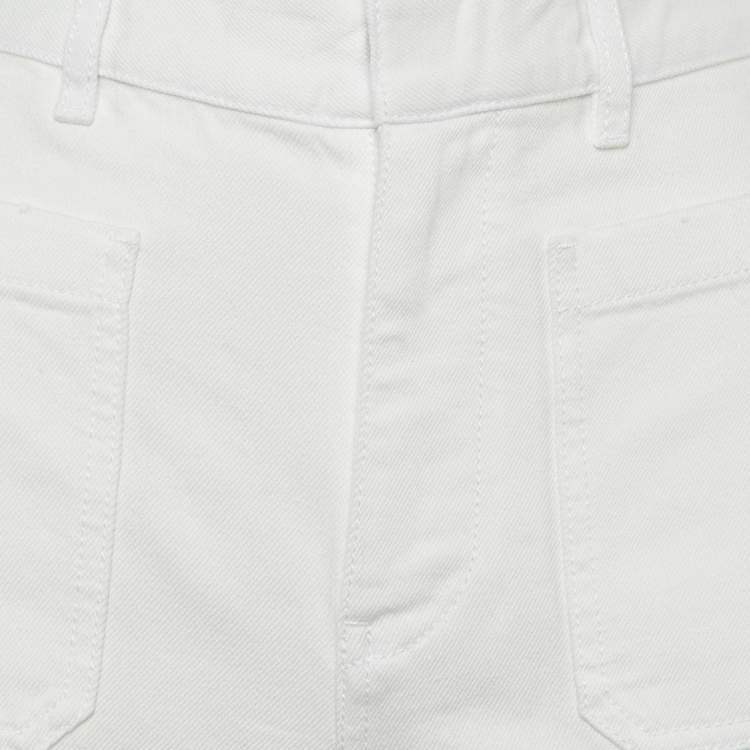 Pre Owned Dior White Denim Flared Jeans S/Waist 28"