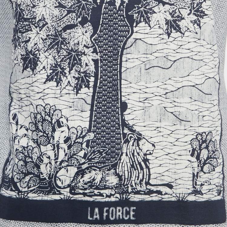 Pre Owned Christian Dior White La Force Print Cotton T-Shirt S 