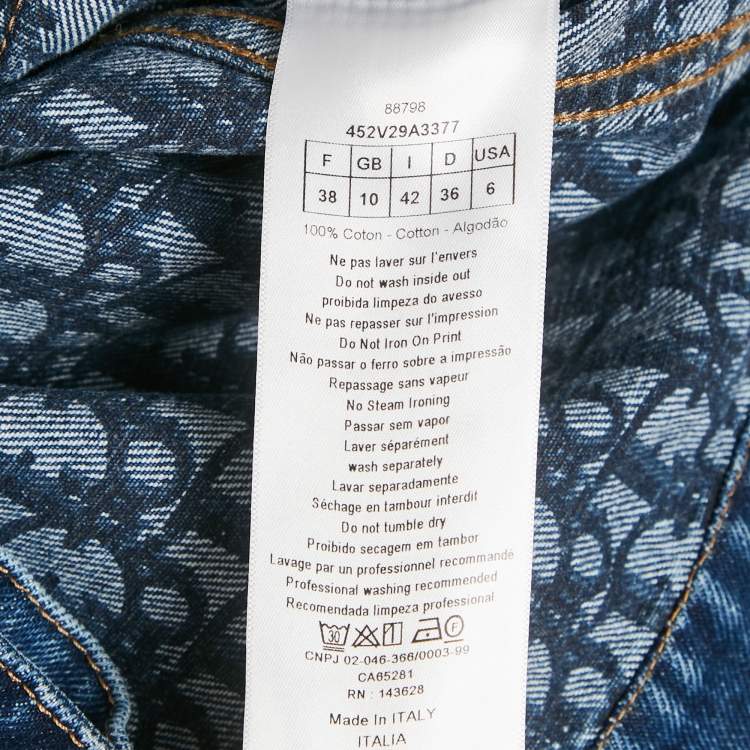 Pre Owned Dior Blue Faded Denim Short Sleeve Jacket L