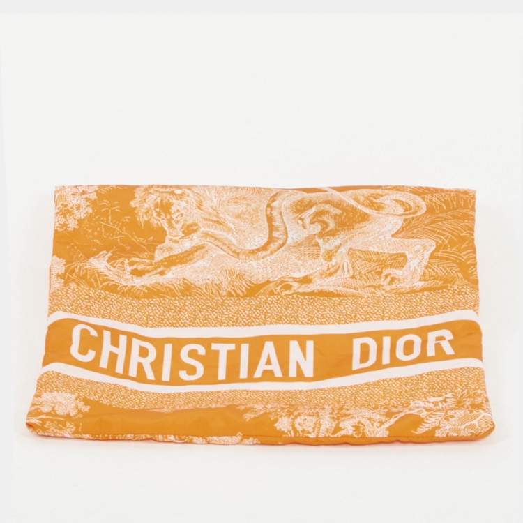 Pre Owned ديور برتقالي Toile de Jouy جيرسي بيكيني طقم صغير جداً