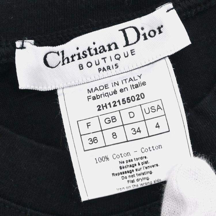 Pre Owned Christian Dior Black Short Sleeve T-shirt Size Small