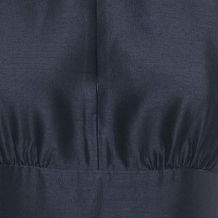مملوكة مسبقًا Christian Dior Midnight Blue Wool Blend Flared Maxi Dress M