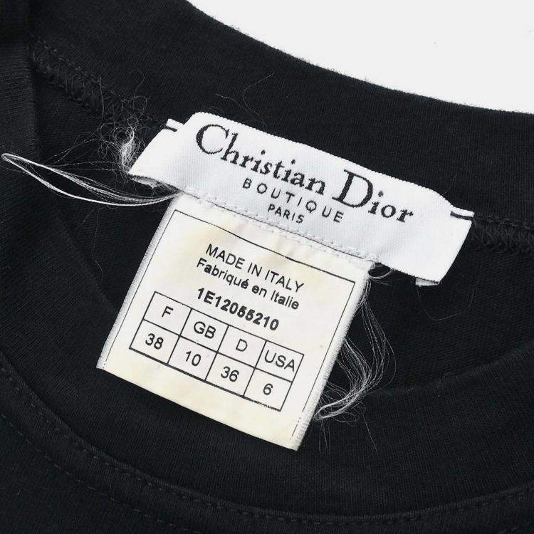 Pre Owned Christian Dior Black Cotton Short Sleeve T-shirt M