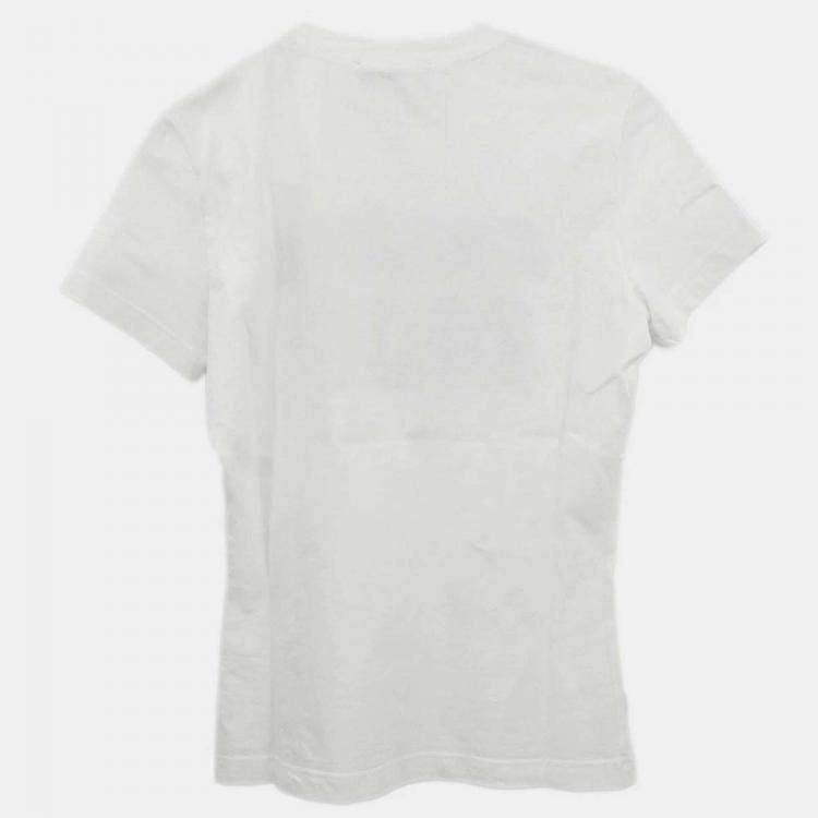 Pre Owned Christian Dior White Cotton T-shirt M