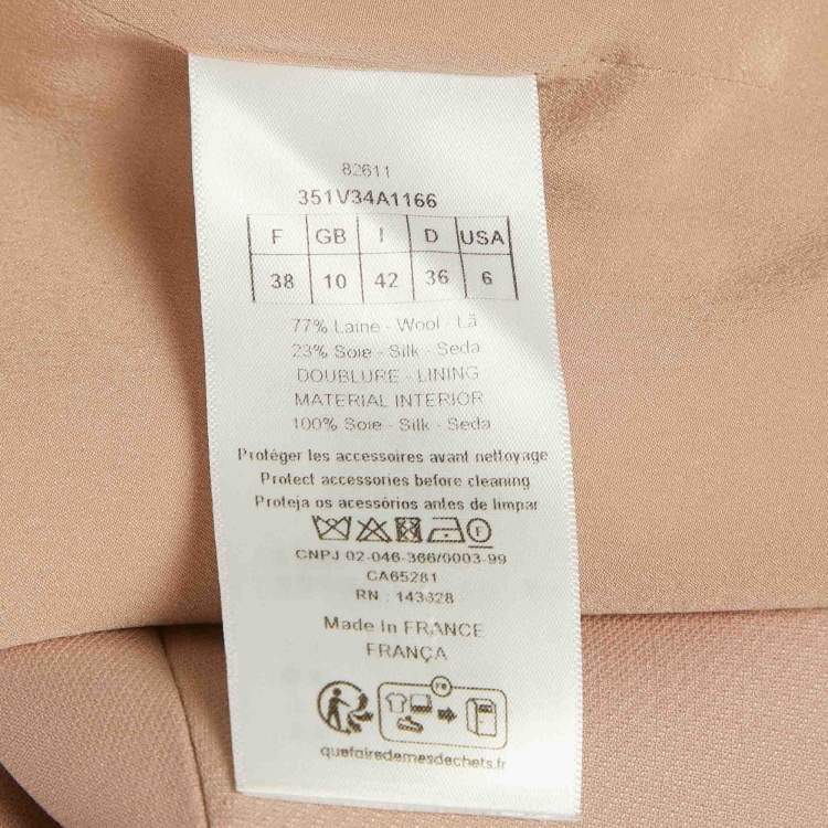 Pre Owned Christian Dior Dusty Rose Wool Blend Jacket M 
