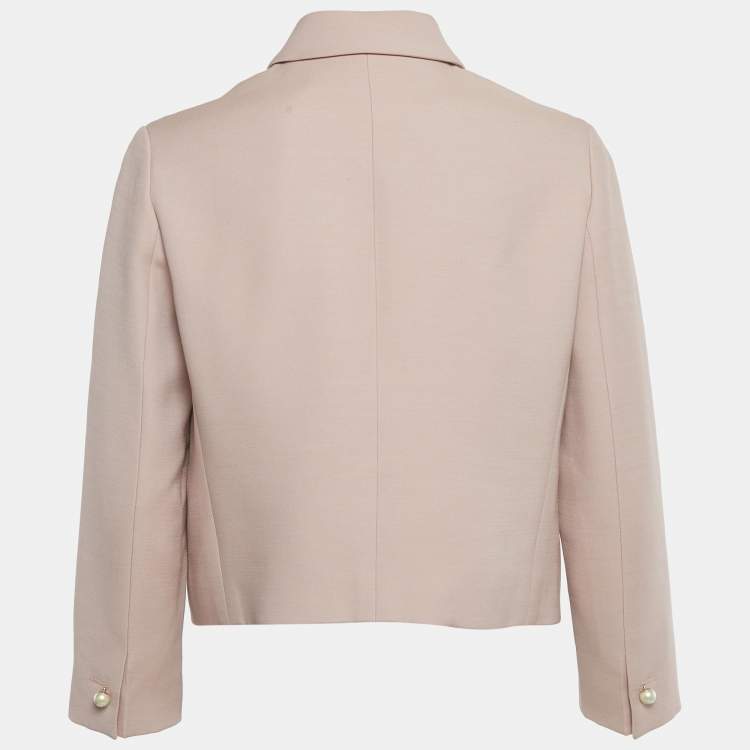 Pre Owned Christian Dior Dusty Rose Wool Blend Jacket M 
