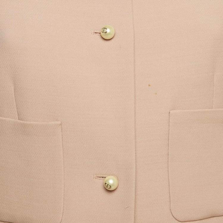 Pre Owned Christian Dior Dusty Rose Wool Blend Jacket M 