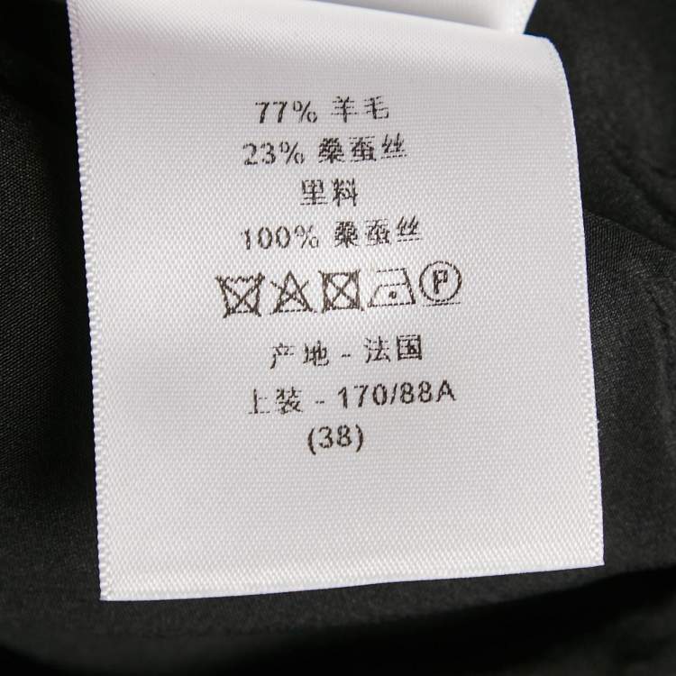 Pre Owned Christian Dior Black Wool Gathered Mini Dress M