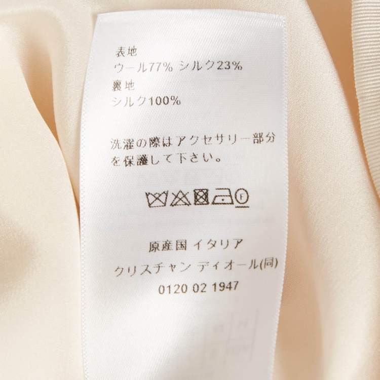 Pre Owned Christian Dior Cream Wool Buttoned Jacket XL