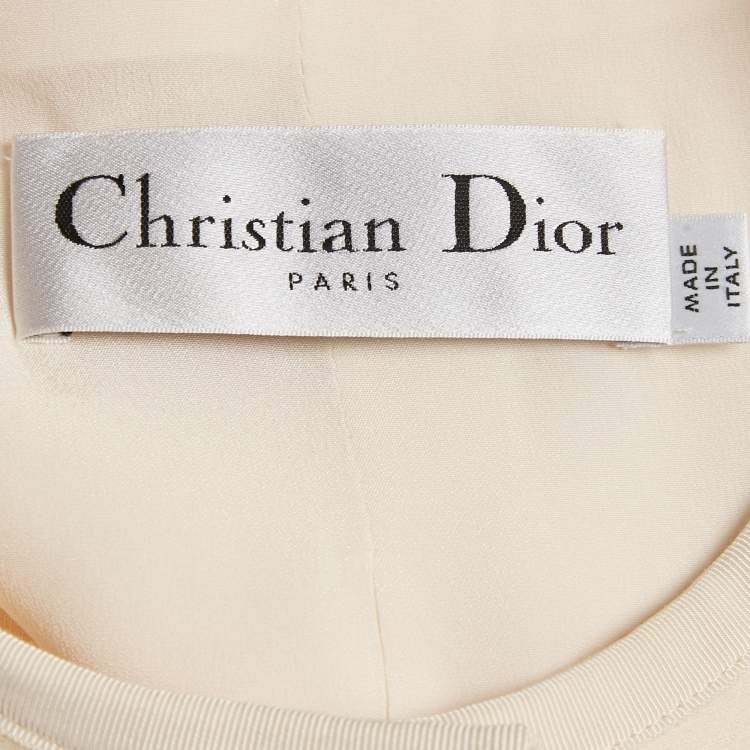 Pre Owned Christian Dior Cream Wool Buttoned Jacket XL