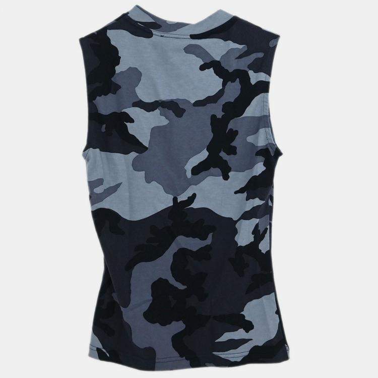 مملوكة مسبقًا Christian Dior Sleeveless Gray Camouflage Tank Top S