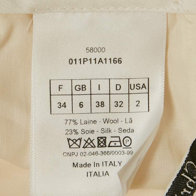 Pre Owned Dior Cream Wool Blend Capri Pants S
